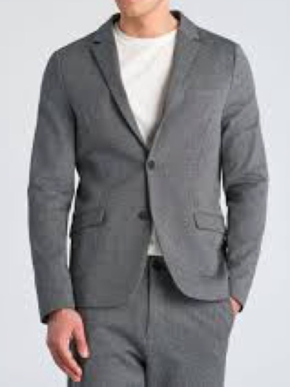 Lindbergh Slim Fit Mens Gray SuperFlex Two Button Blazer Sz 36R